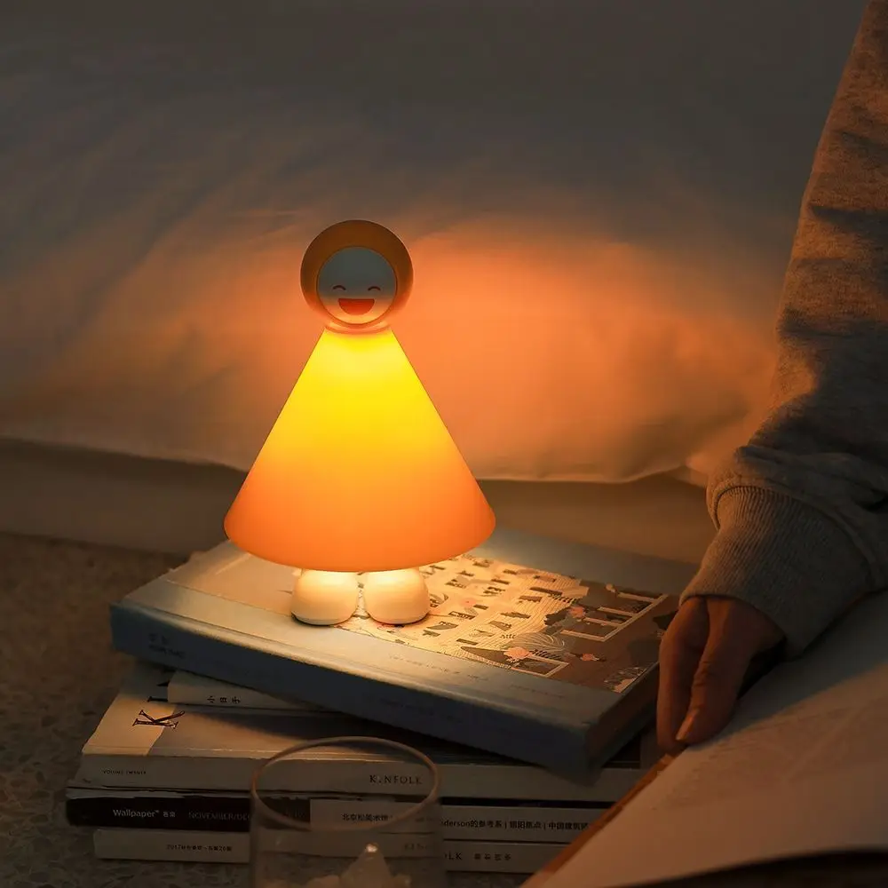 Creative Soft Light Decorated Small Desk Lamp Smile Cute Scarecrow Sleeping Light ABS Rechargeable Atmosphere Night Light Gift
