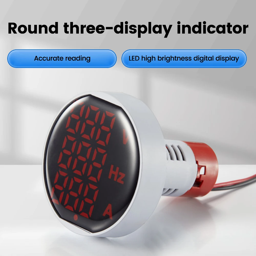 Led Voltmeter Digital AC 220 Mini Display 60-500V 1-100A Digital Voltmeter Ammeter Frequency Voltage Meter Voltammeter Indicator