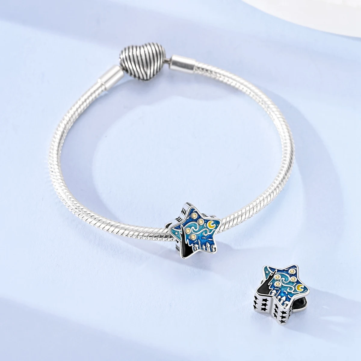 925 Sterling Silver Five-Pointed Starry Sky Charms Beads For Women Fit Original Bracelet DIY Birthday Party Jewelry Gifts
