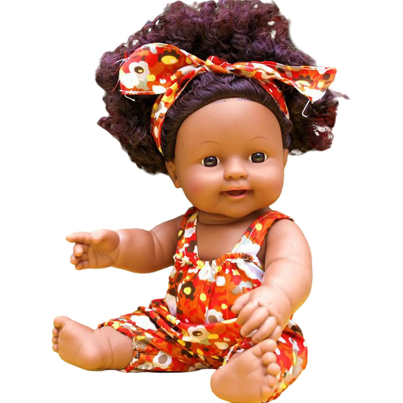 Realistic Baby Doll with Speak Function Fashion Curly Hair African Baby Doll for