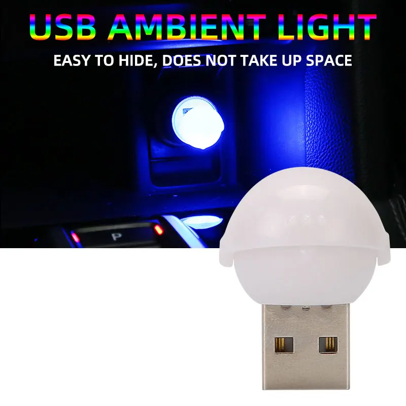 5 قطعة USB التوصيل مصباح متعدد الألوان مصباح محمول الكمبيوتر القراءة مصباح سيارة الداخلية ديكور جو لغرفة النوم ضوء الليل #1