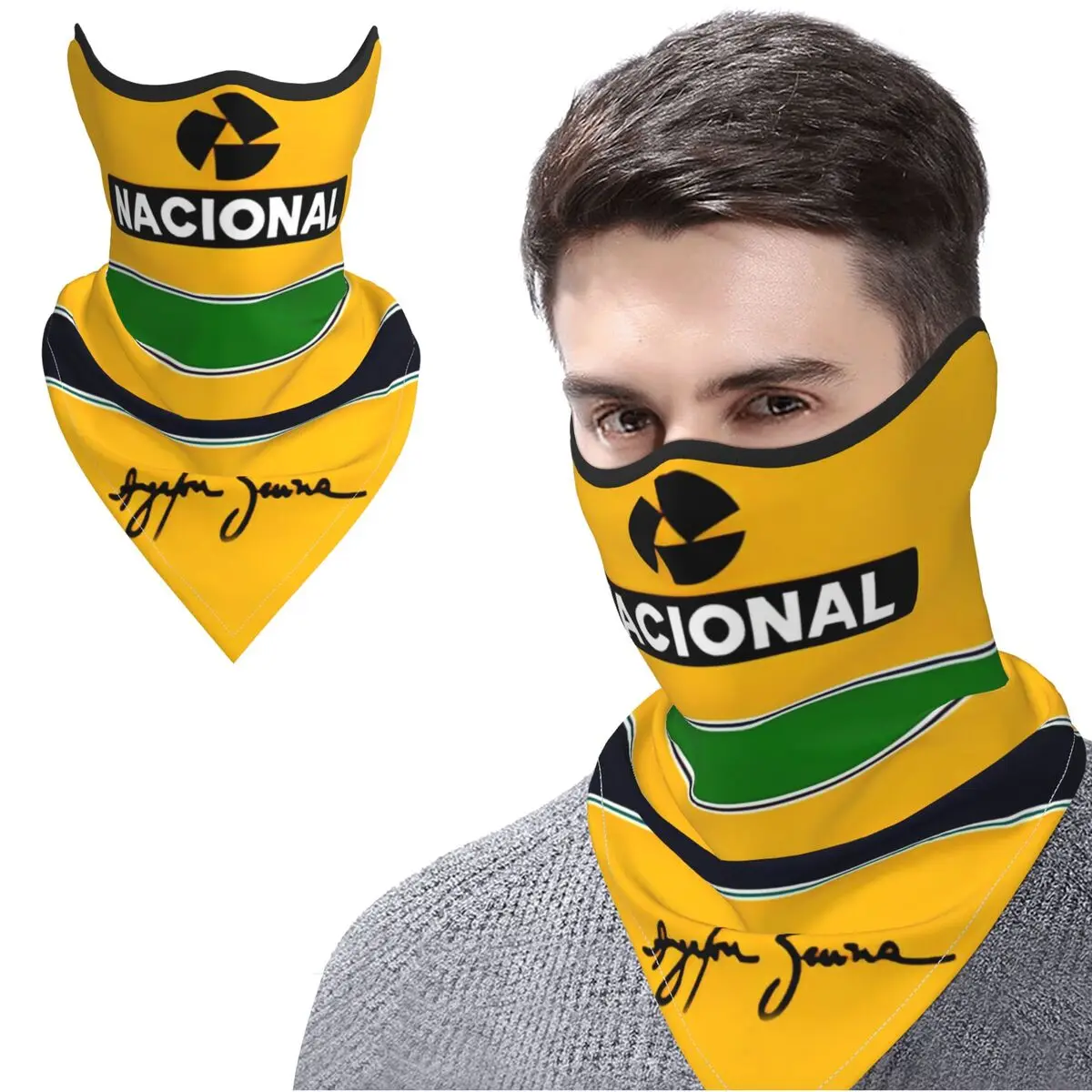 Ayrton Senna Merch Neck Gaiter Quick-Drying Bandana Face Balaclavas Cool Riding Scarf For Outdoor Activities