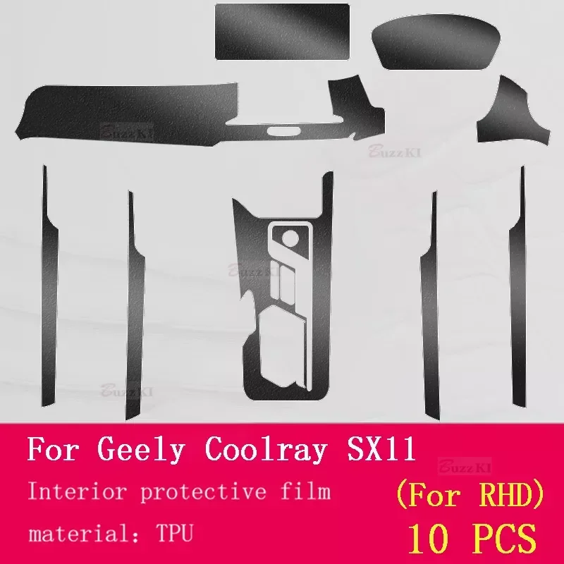 For Geely Coolray Anti-scratch Accessories Escape SX11 2018-2020 Car Interior Center Console Transparent TPU Protective Film