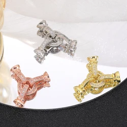 Juya Necklace Closures Gold Clasps Fasteners for Jewelry Making Supplies Luxury Zircon Parts Bracelets Locks Beaded Accessories