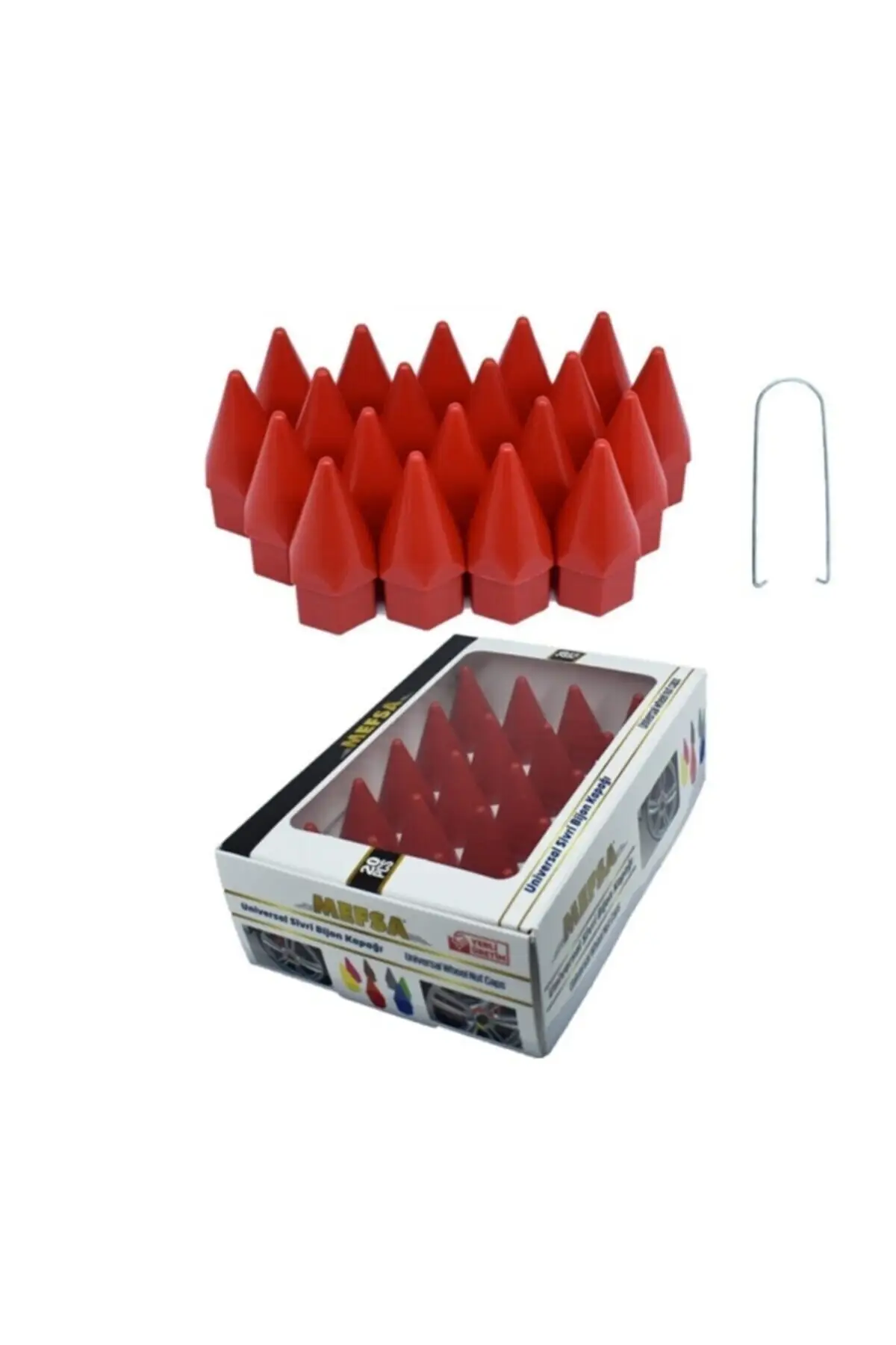 Pointed Lug Cover 19 Mm Red 20 Piece Set