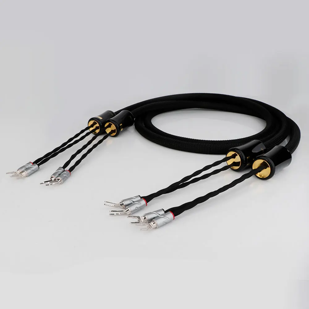 Monosaudio 6N Lautsprecherkabel aus reinem Silber Eclipse Reference Series Y Spade-zu-Bananenstecker HIFI Audio-Lautsprecherkabel – Detail 1
