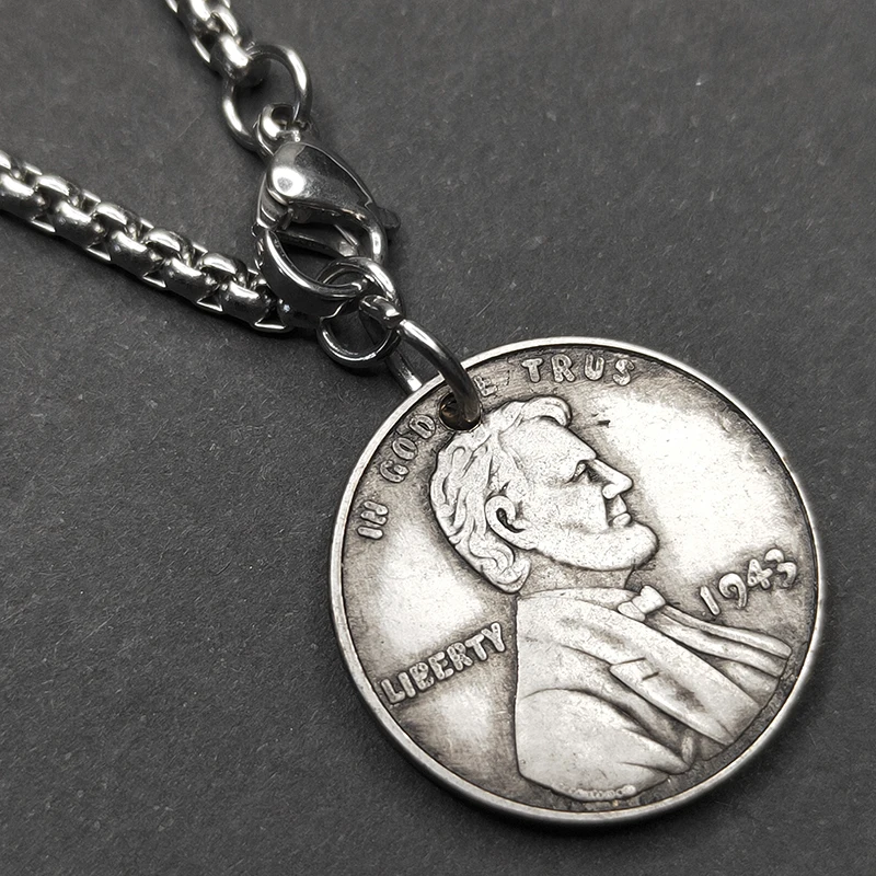 Lincoln Ear of Wheat Pendant for Men and Women, Necklace, Bracelet Decoration, Trendy Accessories, Gift, Copy Coin, 1 Cent, 1943