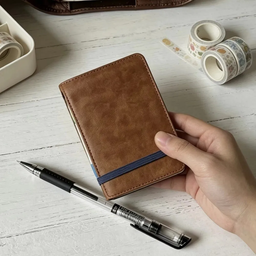 3 Holes Binding Loose Leaf Notebook Mini Blank/Line Inner Page Pocket Notebook with 40Sheets Stationery Notebook