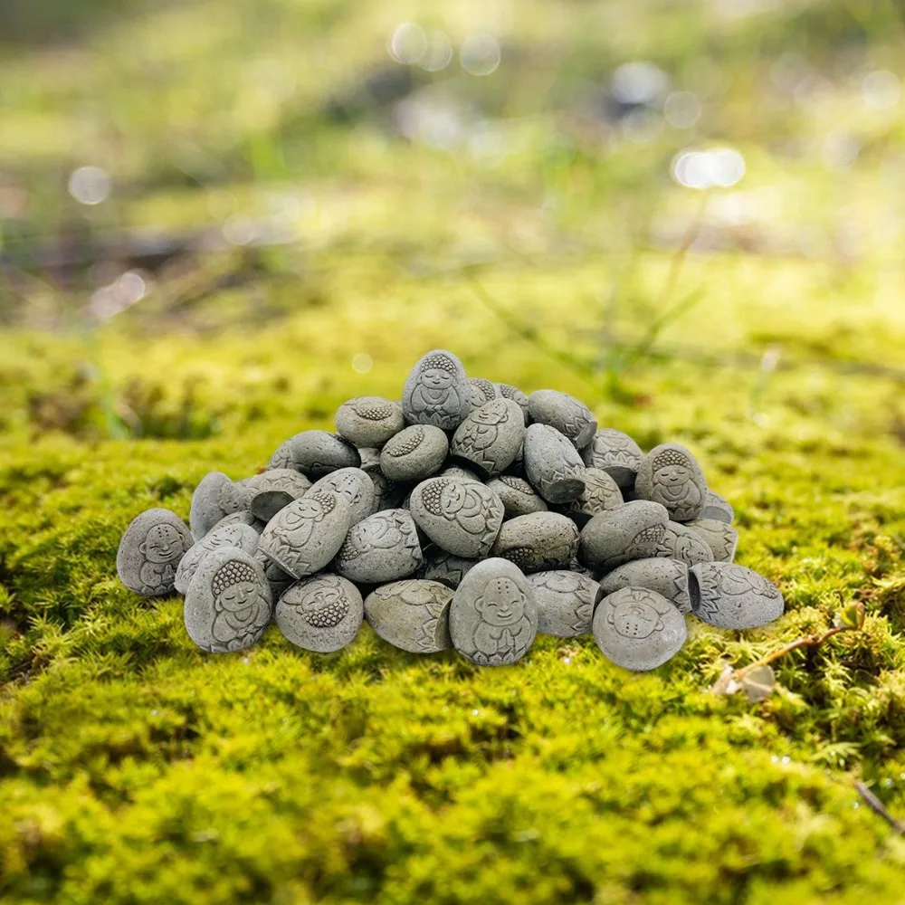 

Durable Exquisite Stone Buddha Figurine Realistic Handmade Buddha Ornament Resin Crafts Flower Pot Decor for Fish Tank Aquarium