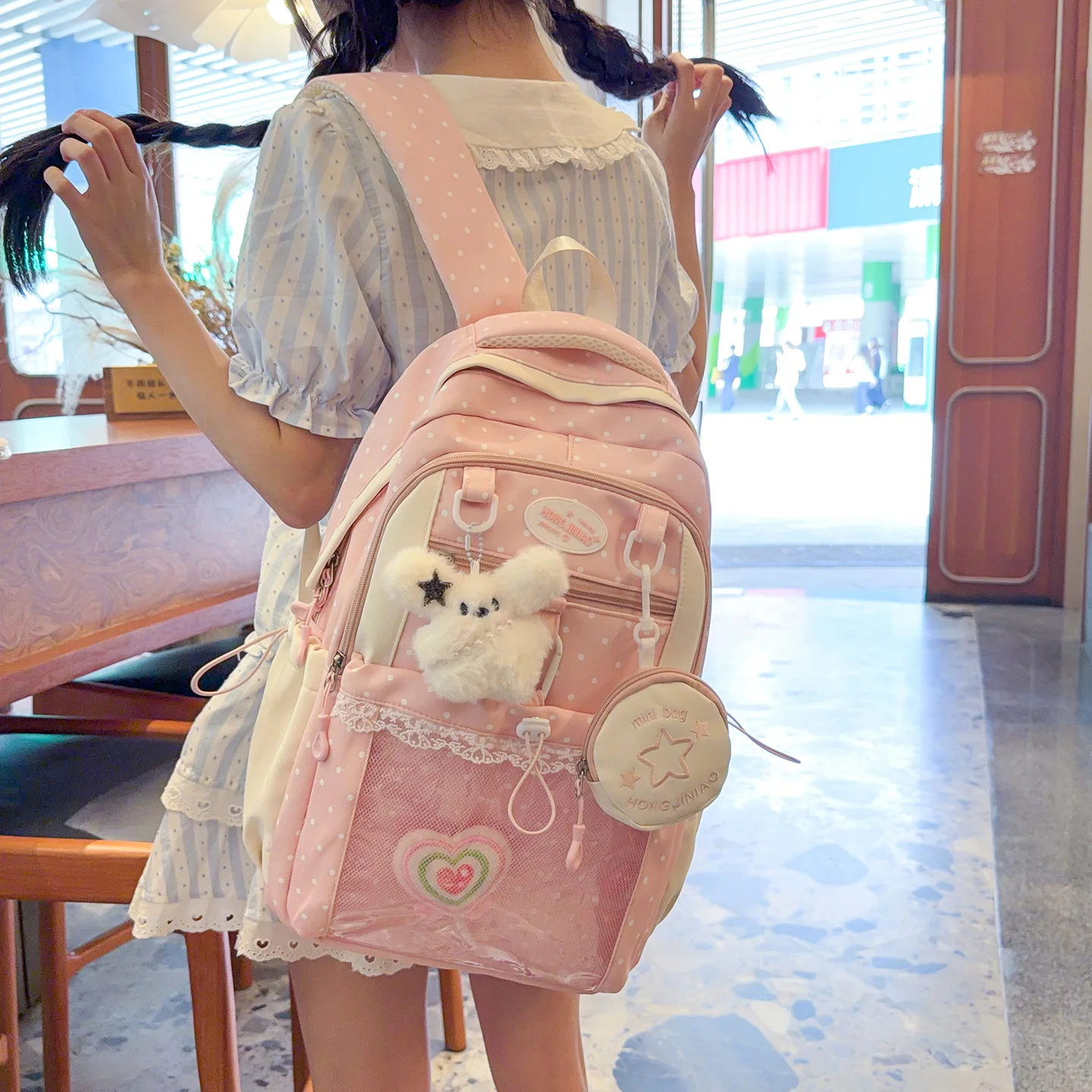 

New Harajuku Fashionable Kawaii Campus Backpack School Bag Female Simple Backpack Beautiful and Cute Ulzzang Ita Bag