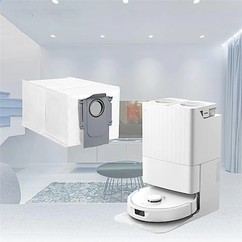 8 عبوات من أكياس الغبار المتوافقة مع مكنسة Roborock Q Revo Robot، أكياس بديلة ذات سعة كبيرة يمكن التخلص منها N02R