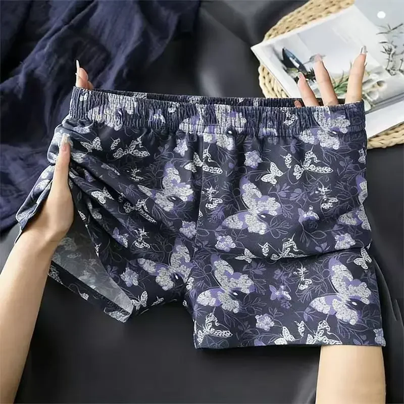 4Pcs Set Of Men's Personalized Butterfly Printed Flat Angle Pants, Loose Breathable Elastic Aro Pants, Men's Casual Underwear