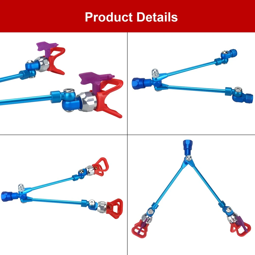Airless Paint Spray Extension Pole Double 517 Nozzle Head Painting for Sprayer Guard Powerful Spraying Tool