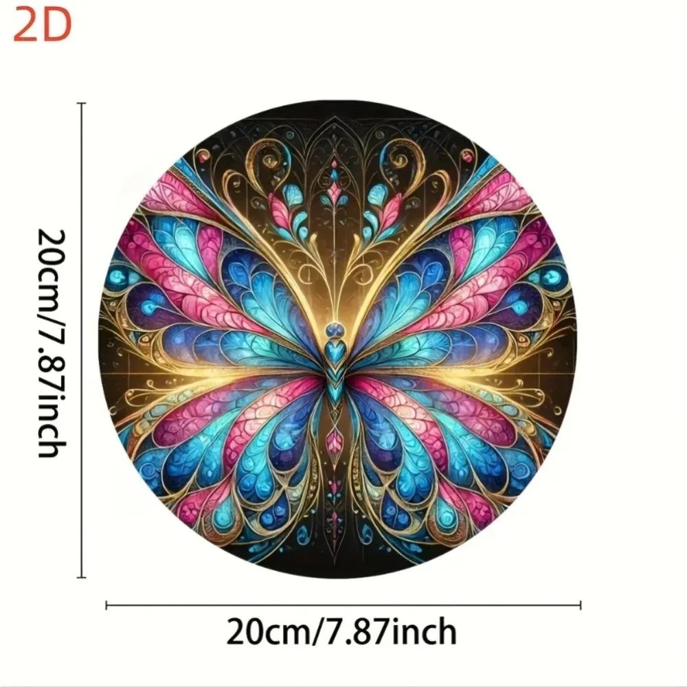 Настенное искусство с яркой бабочкой и мандалой — винтажный стиль, энергопотребление не требуется, идеально подходит для спален/офисов/домашних кафе