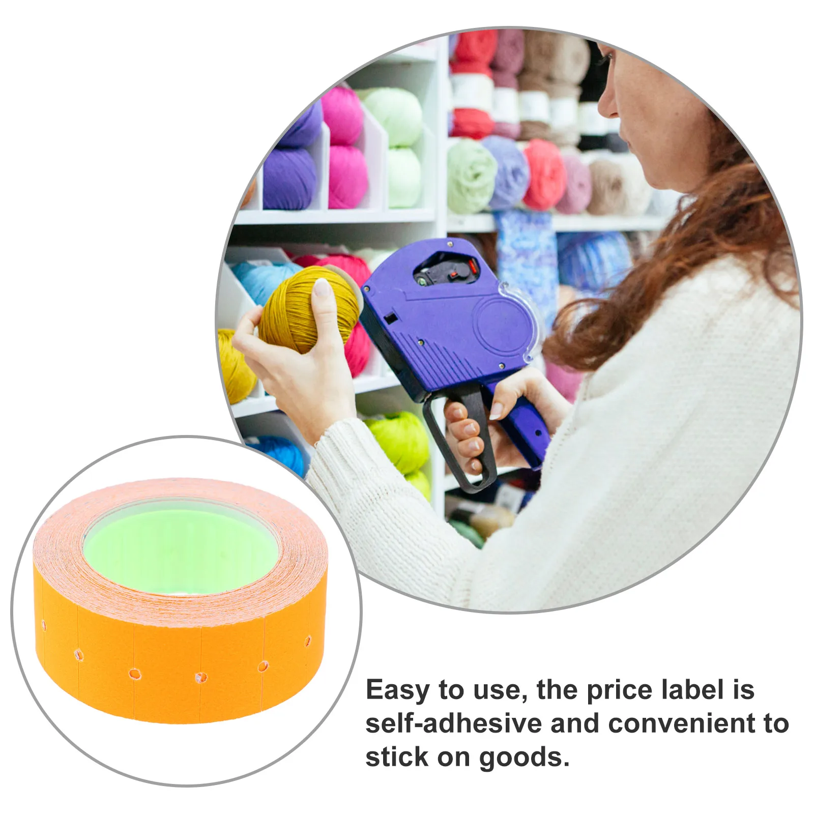 1 Roll Self-Adhesive Price Label Paper Clear Printing Fast Drying Smooth Output For Retail Store Sale Signs Market Supply