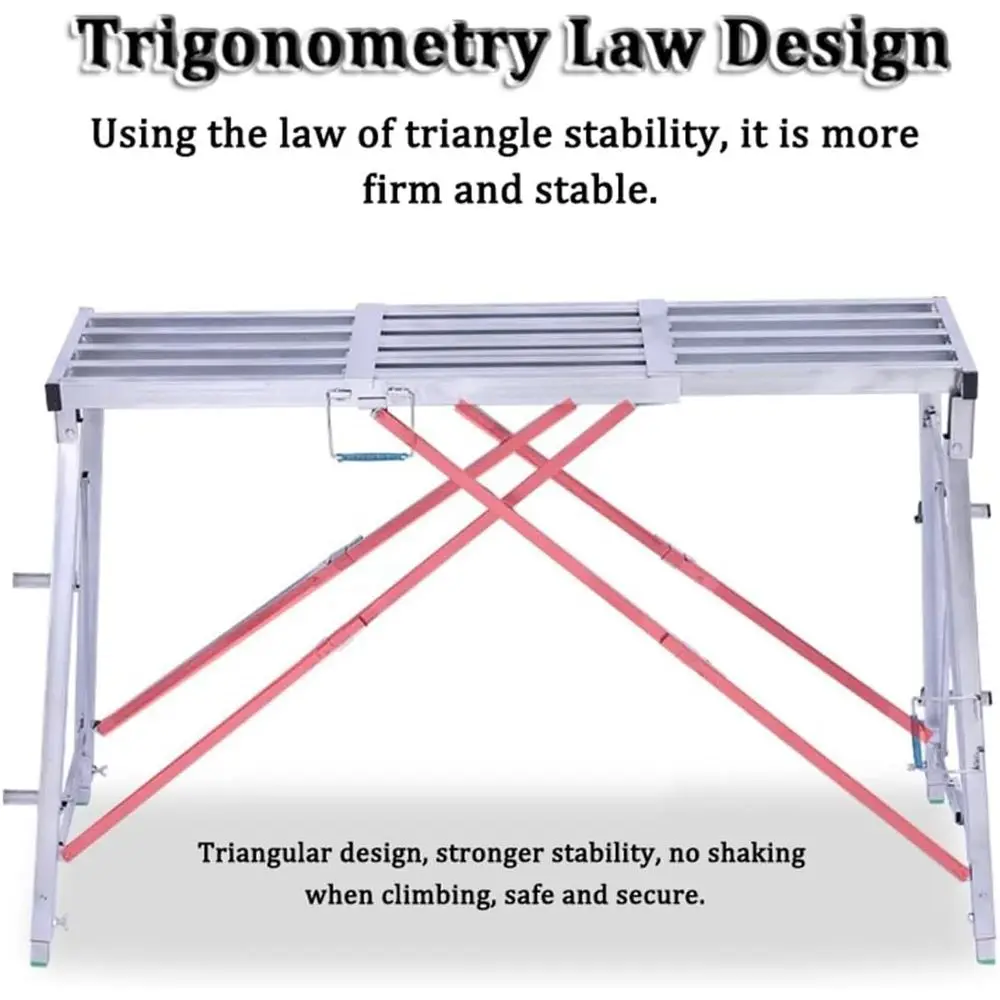 Adjustable 5-Gear Folding Ladder - Multi-Height Workbench for Home, Vehicle Cleaning, and Maintenance