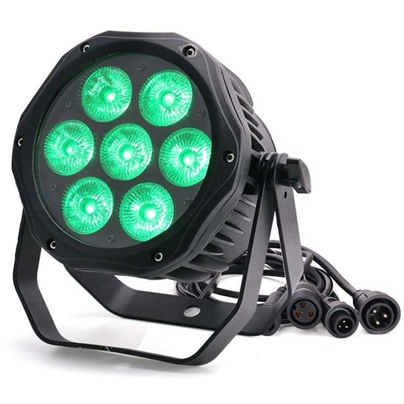 

7x18 Вт RGBWA + УФ 6IN1 Водонепроницаемый номинальный светильник Disco Party Club Bar DMX512 Светодиодный эффект мытья на открытом воздухе светодиодный прожектор Сценическое шоу
