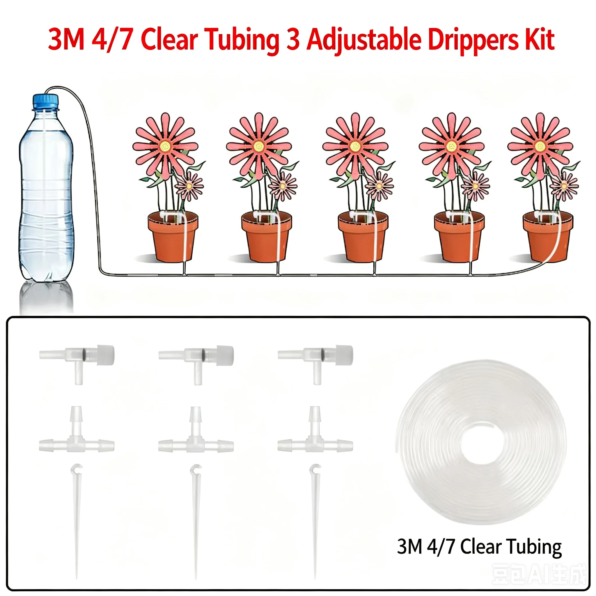 Garden Drip Irrigation Kit with Regulating Valve Potted Plant Watering Device Watering Saving Micro Dripper Greenhouse JSG03