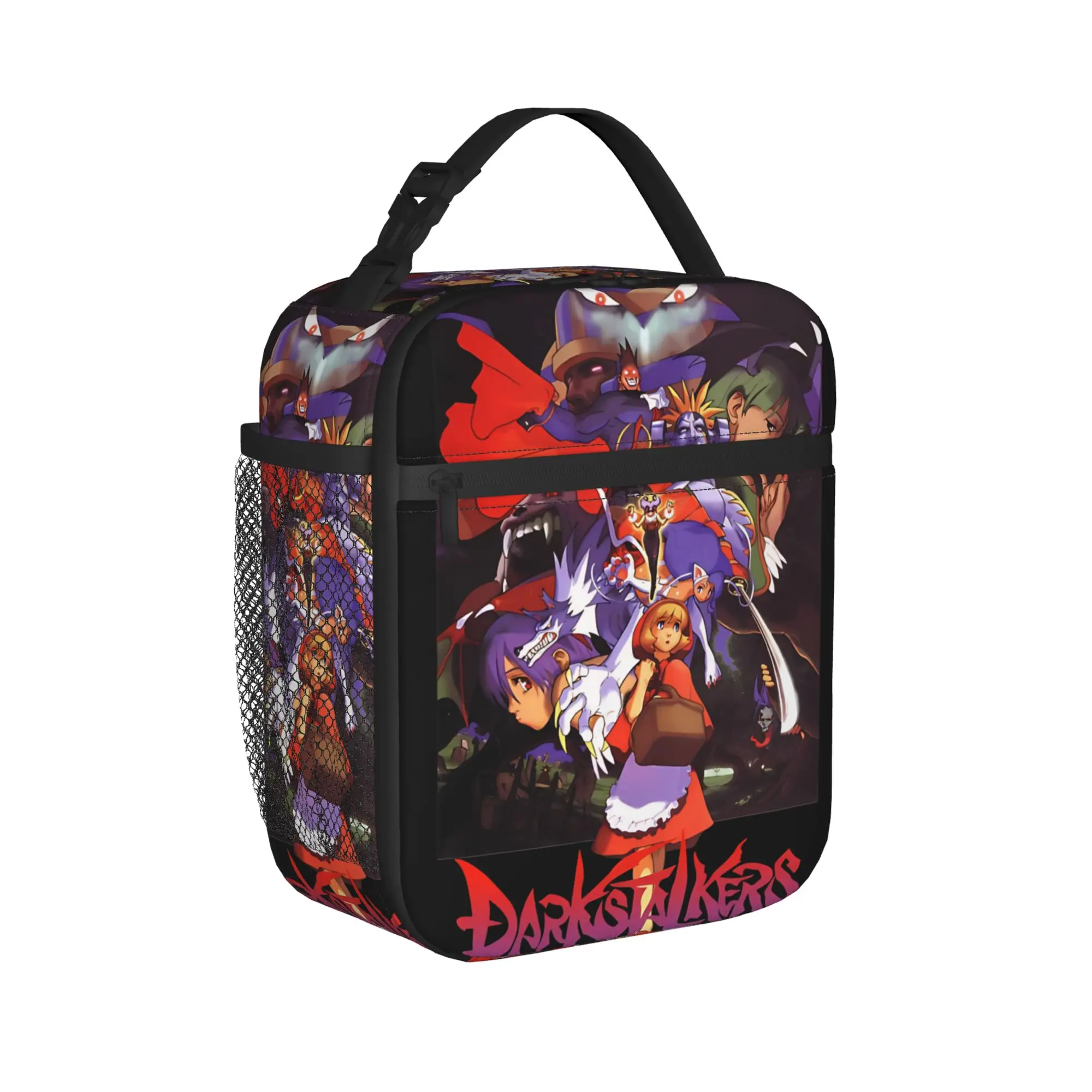 Darkstalkers Vampire Savior Dark Stalkers 3 Lunch Bag Office Lunch Box For Girls Tote Food Bags Portable Zipper Cooler Bag