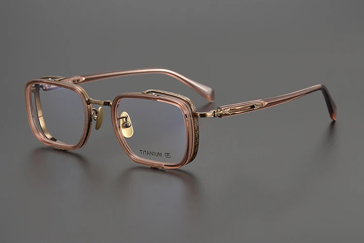 Titan Schildkröte Lesebrille Männlich Handgemachte Schmale Brillen Rahmen Anti Blaues Licht Gläser +1,0 1,5 1,75 2,0 – Detail 17