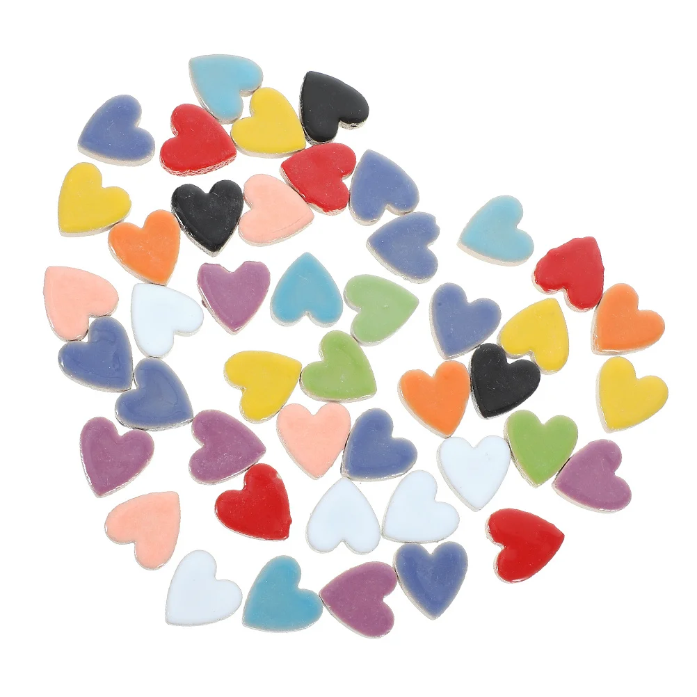

1Set Heart Shape Ceramic Mosaic Tiles DIY Crafts Home Decoration Valentines Christmas Gift Kit Colorful Tile Hearts