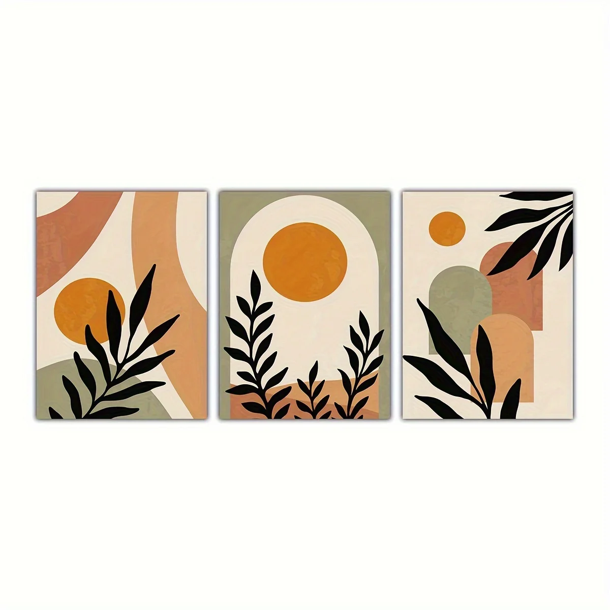 3pcs Unframed Canvas Poster, Modern Art, Boho Abstract Geometric Wall Art, Ideal Gift For Bedroom Living Room Corridor, Wall Art