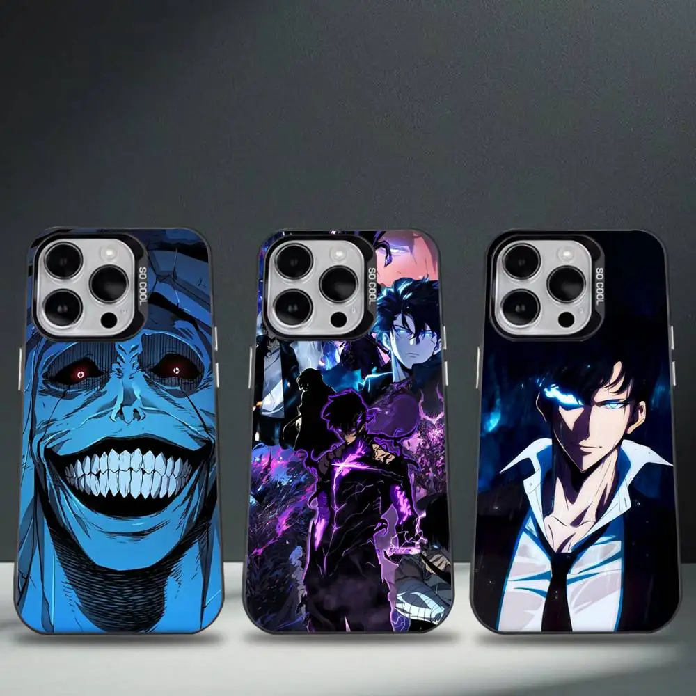 

Anime S-Solo Leveling Phone Case For iPhone 16,15,14,13,12,11,8,7,Pro,Max,Plus,Mini,XS,SE Anti Fall Black Matte Hard