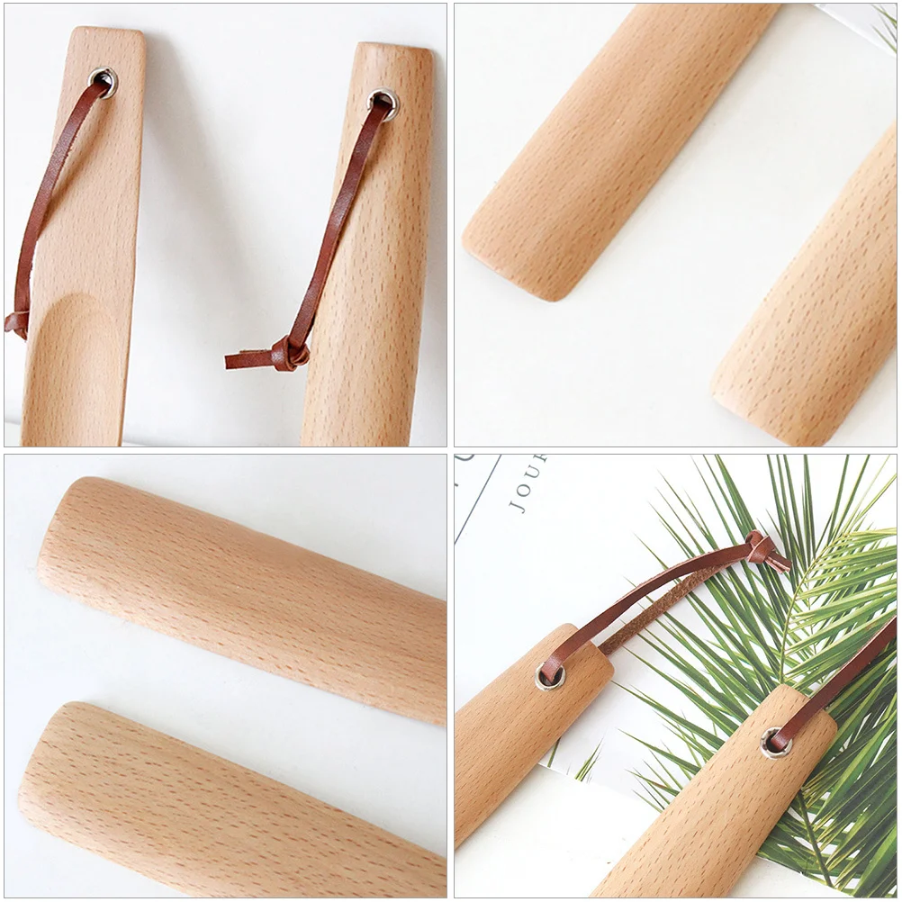 

Portable Wooden Shoehorn Long Handle Ergonomic Shoe Horn Tool for Home Kids Elderly Useful Shoehorn Stick Comfortable Smooth