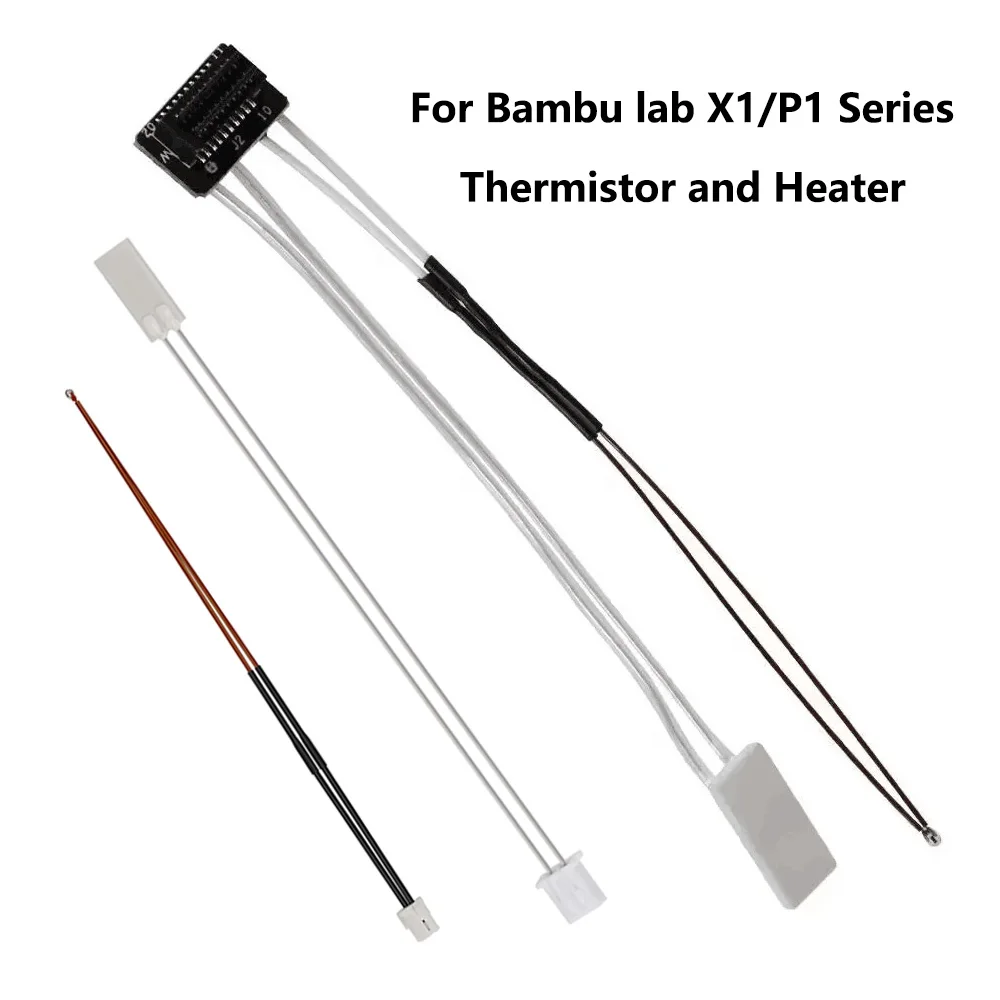 Produktbild von JUUPINE Hot End Kit Für Bambu Lab P1P/P1S – 2er-Pack, 300°C, 24V 88W Keramikheizung, Thermistor, Clip, Silikonfett