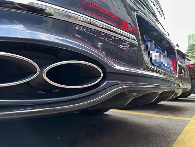 

Used for the 21-23 Bentley Flying Spur Upgraded Carbon Fiber W12 Style Rear Diffuser Body Kit