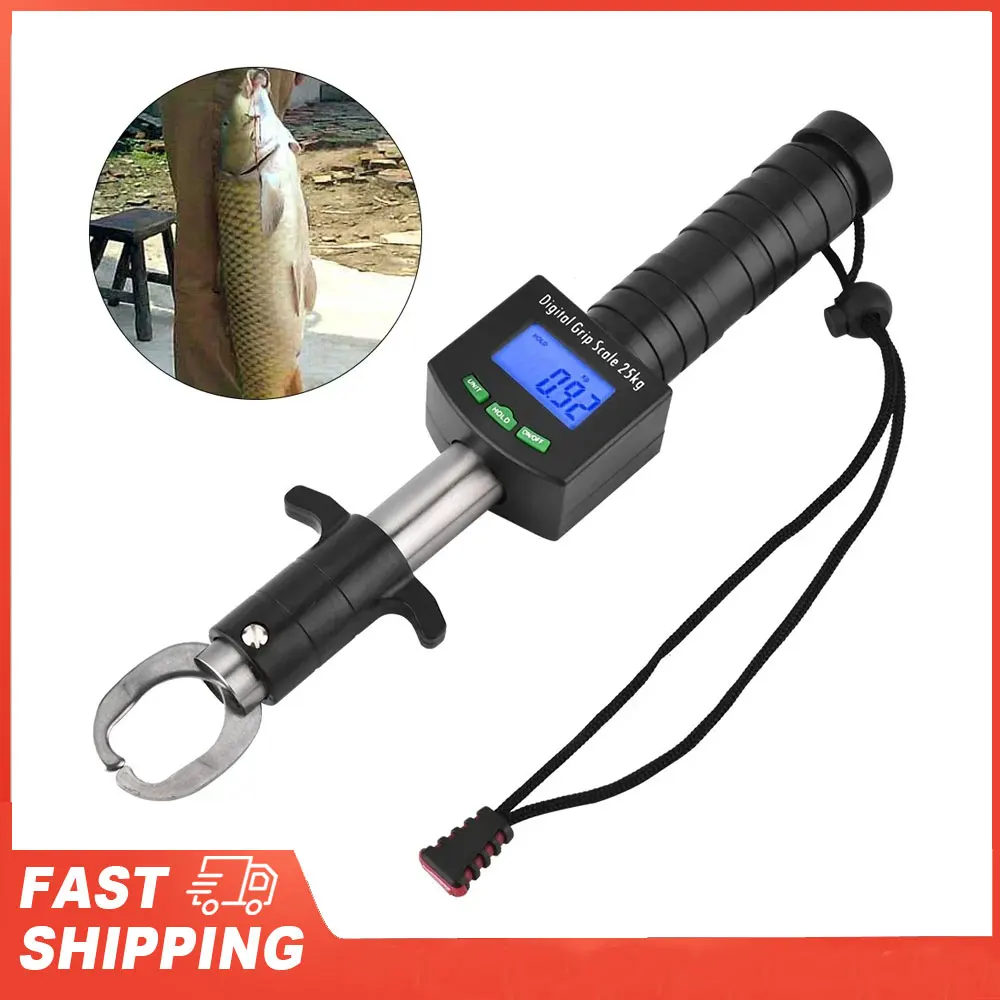 

Цифровые весы 3 в 1 для захвата рыбы, 25 кг/55 фунтов, захват для рыбных губ с рулеткой 1 м, цифровые весы для захвата рыбы, весы для захвата рыбы