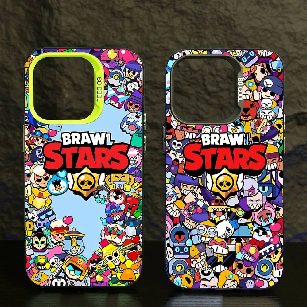 Game B-Brawl S-Stars Phone Case For IPhone 17 16 15 14 11 12 13 Pro Max Plus Pro Colored Silver Cover - view 2