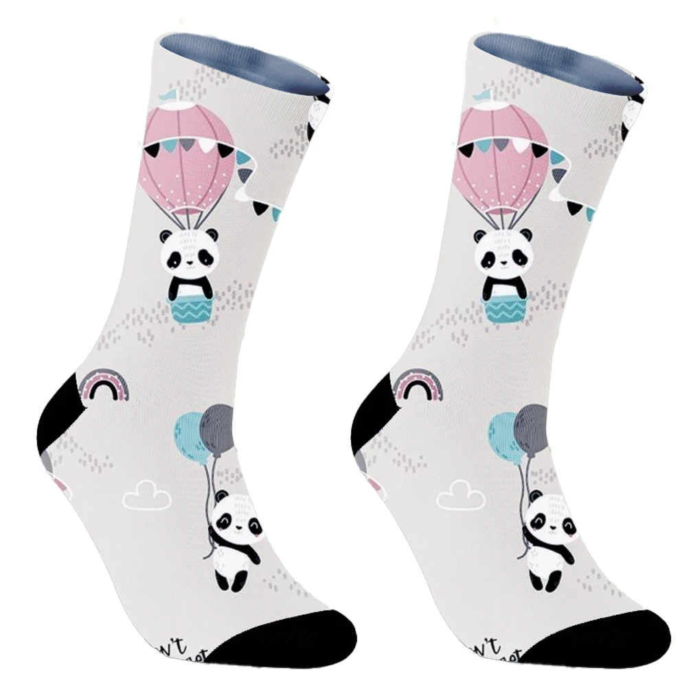 Calcetines divertidos con estampado artístico para hombre, medias coloridas de panda, moda harajuku, ciclismo, novedad de primavera