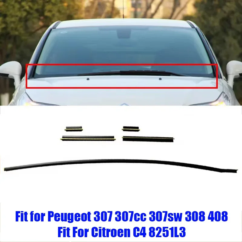 Front Windshield Lower Card Strip Kit Car Accessories Trim Strips Fit For Citroen C4 8251L3 For Peugeot 307 307cc 307sw 308 408