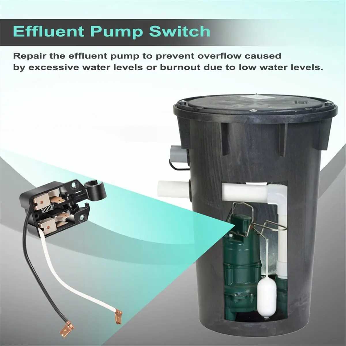 004892 Effluent Pump Switch for Zoeller 53-0001 Pump, Mechanical Switch Assembly with Gasket