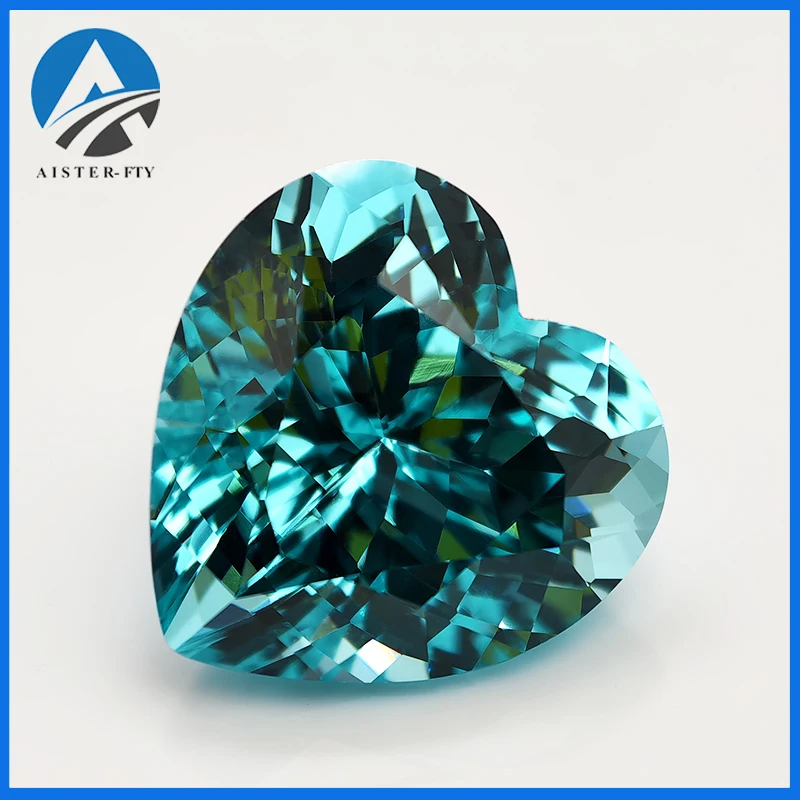 Neon Blue Lab Grown Paraiba Gemstone Heart Cut Synthetic Sapphire Gemstones Loose Precious Stones