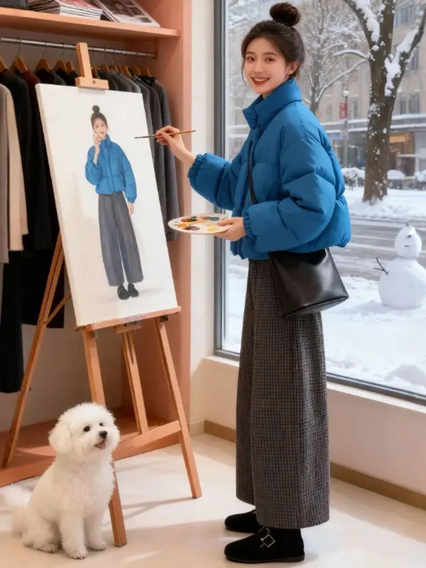 

Уникальные хлопковые широкие брюки небольшого размера, комплект из двух предметов, молодежная осенняя мода, удобная длинная застежка-молния све