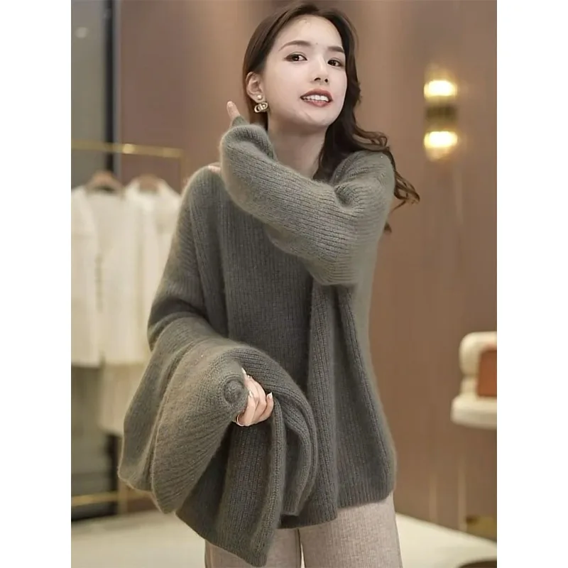 

In 2023 The New Women Winter Belly Cover Is Loose Fashionable Casual Slim Soft and Comfortable V-neck Sweater