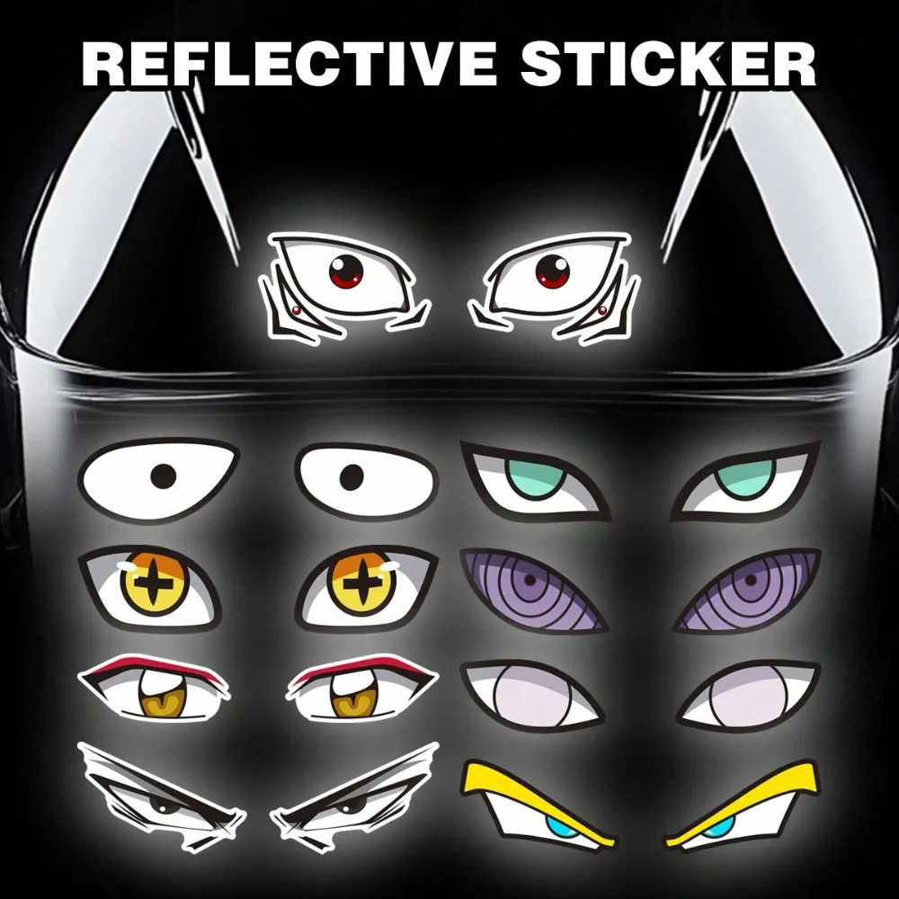 

2-piece set - Vinyl stickers of cartoon monster eyes for cars and accessories - Pre-stuck stickers with a cartoon horror theme
