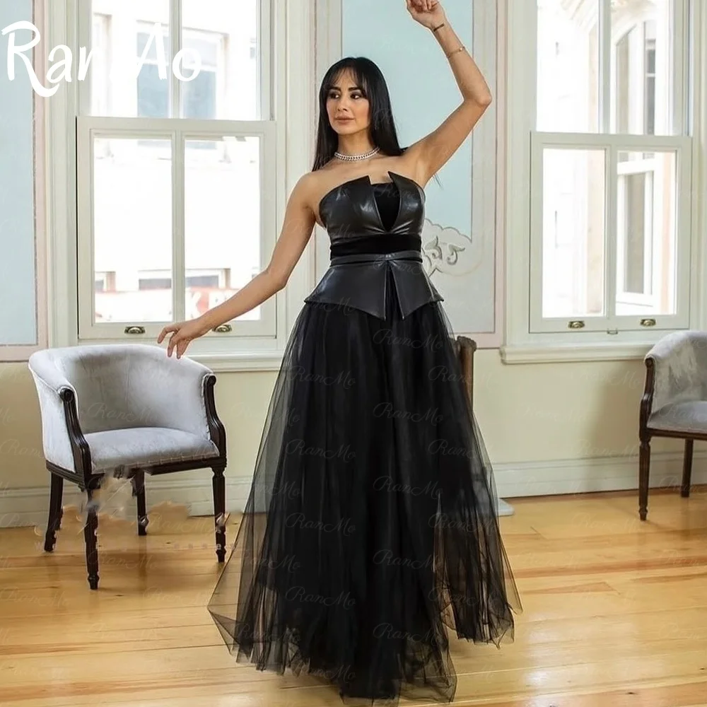 

Ranmo Элегантные вечерние платья 2025 Кожаные вечерние платья без рукавов Платье для выпускного вечера трапециевидной формы предосим tipo فساتين س