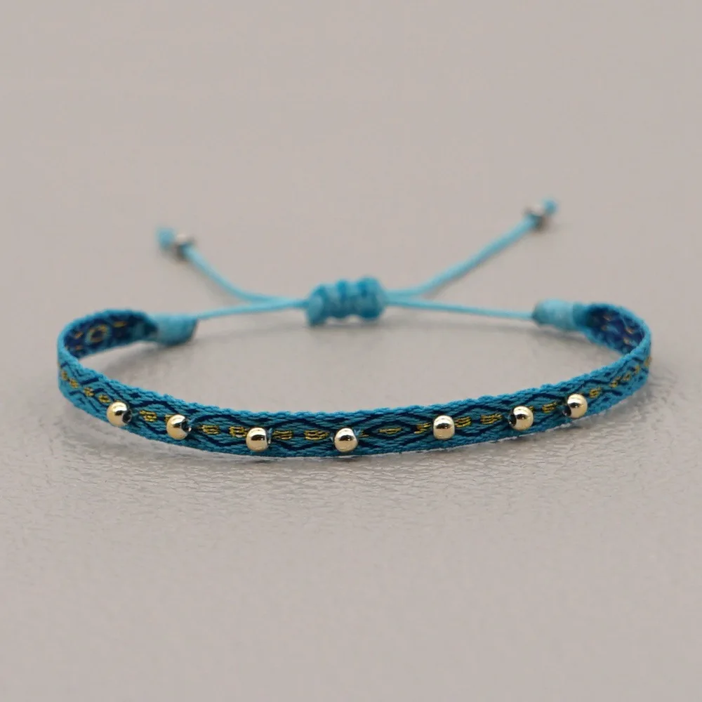 KKBEAD Handgewebtes, umweltfreundliches Stoffarmband für Frauen, verstellbar, Boho-Freundschaftsgeschenk, Yoga-Schmuck, kolumbianisches Makramee-Pulsera – Detail 10