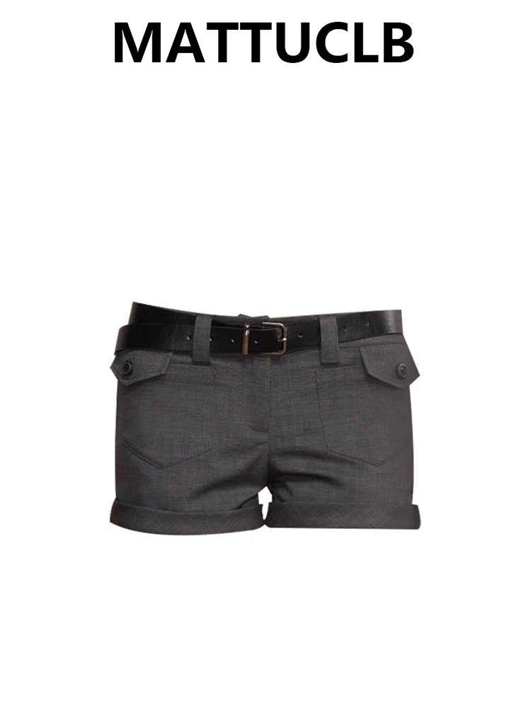 

Летние женские винтажные Gyaru с низкой посадкой, корейский модный костюм, шорты 2000-х годов, японские шорты Shoujo Cleanfit Coquette Kpop Y2K, новинка