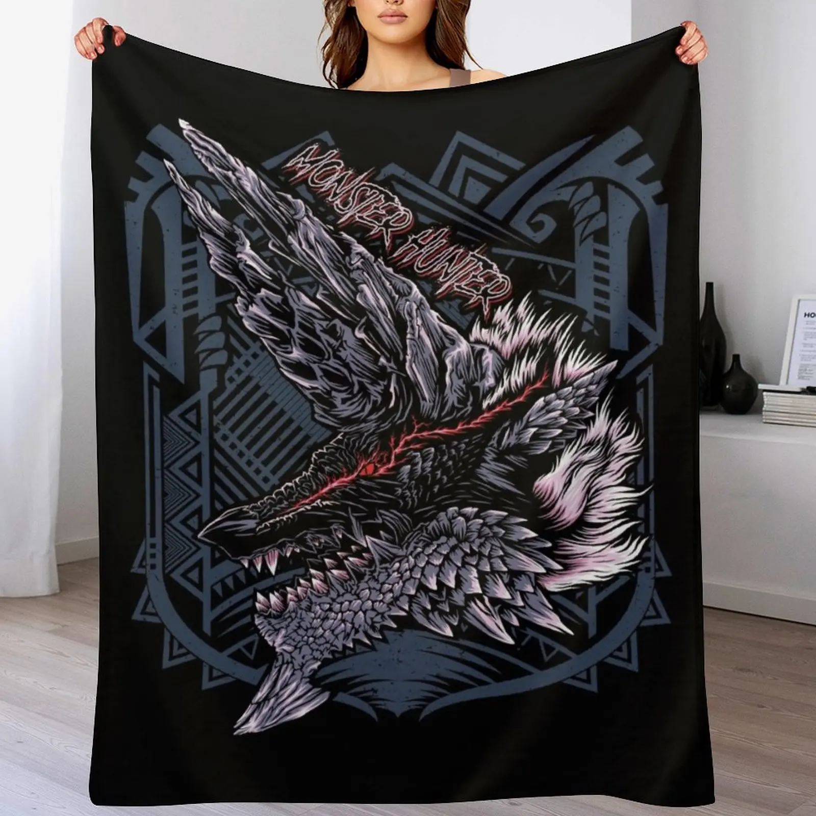 

Zinogre Monster Throw Blanket Warm Plush Fuzzy Blanket for Living Room