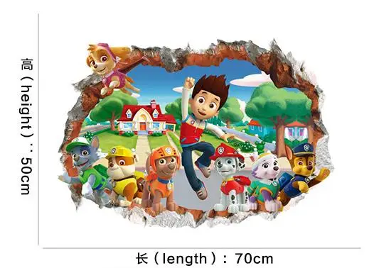 Heiße Paw Patrol Wandaufkleber für Kinder, Jungen, Mädchen, Wohnzimmer, moderne Heimdekoration, Zubehör, PVC, abnehmbares Papier, DIY-Dekoration – Detail 9