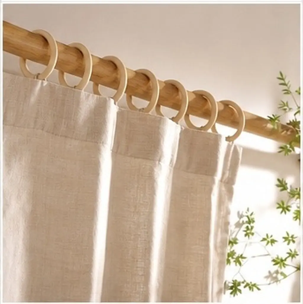 60Pcs Eco Friendly Natural Wood Curtain Rings for Windows Doors DIY Craft Projects Wooden Circles Decorative Rings