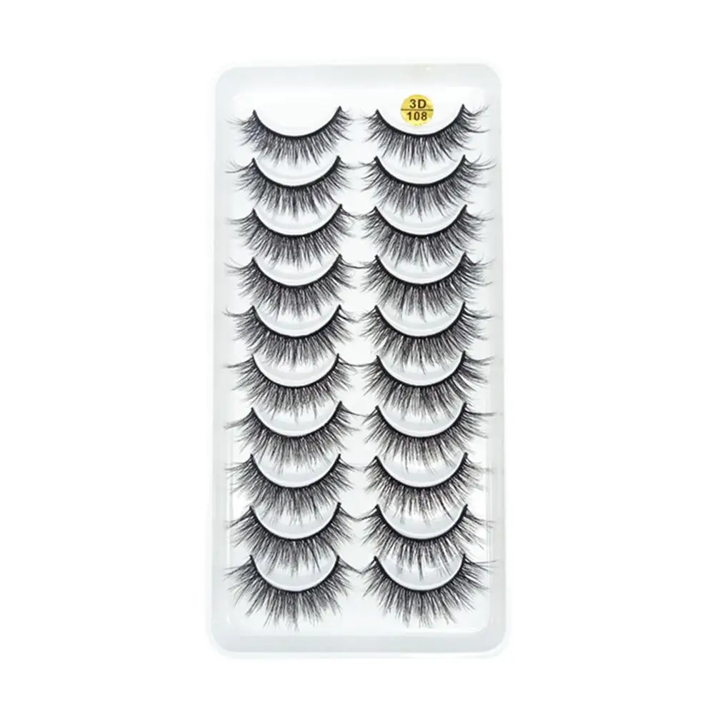 10 Pairs False Eyelashes Super Fluffy Wispy Faux Mink Extension Lashes Cat Makeup Dramatic Effect Eye Eyelashes Eyelash A3T8 image 6