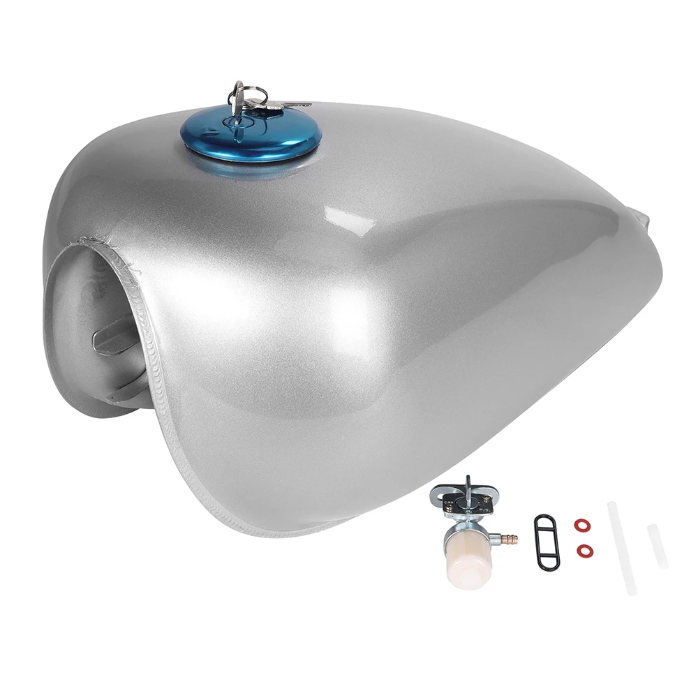 4 Colors 9L 2.4 Gal Iron Motorcycle Gas Fuel Tank Retro Vintage with Oil Tank Cap Cover For Suzuki GN125 GN250