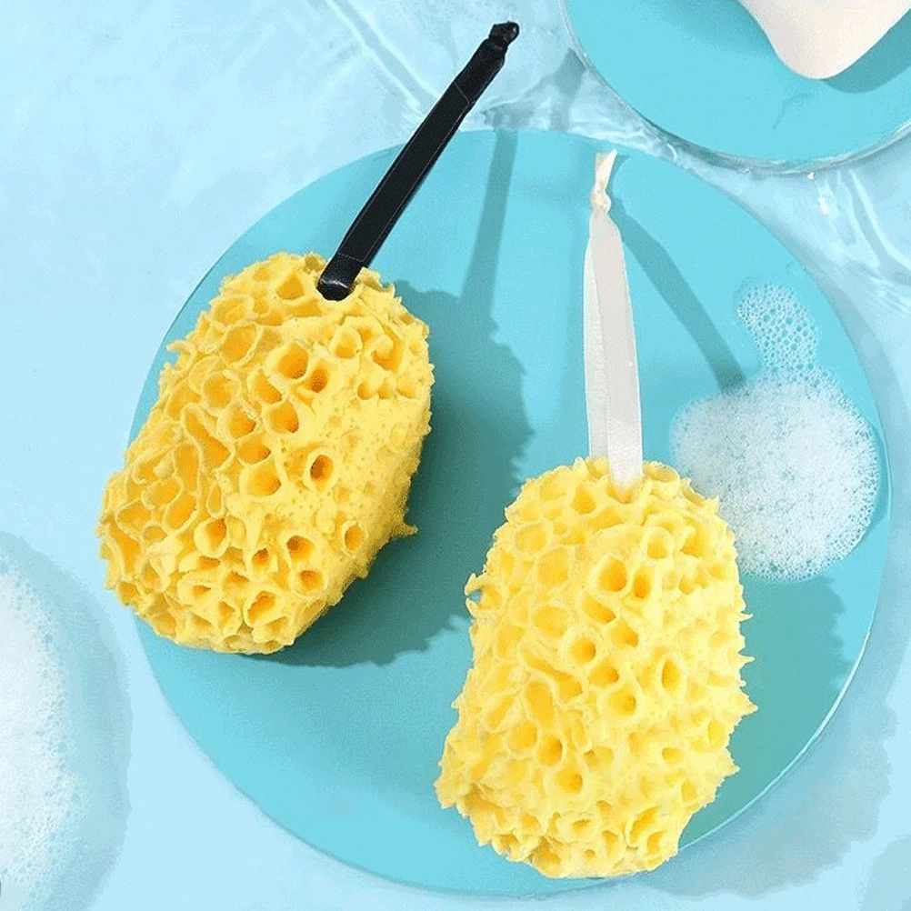 

3pcs Honeycomb Bath Balls Super Soft Reusable Shower Sponge Body Wash Scrubber Exfoliating Skin Cleaner Hang Ring Quick Dry