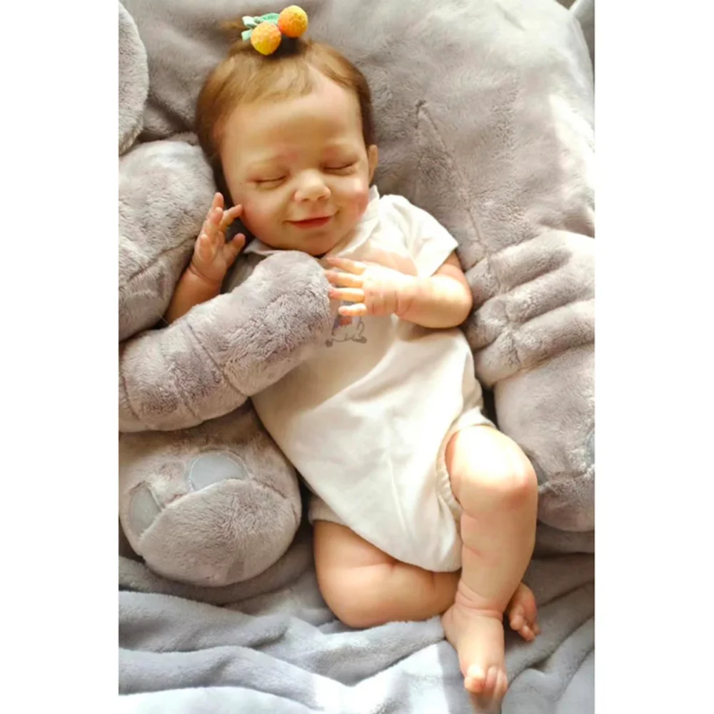 

48CM Reborn Baby April Sleeping Baby Dolls Handmade 3D Skin Lifelike Dolls with Many Details Veins Same as Picture