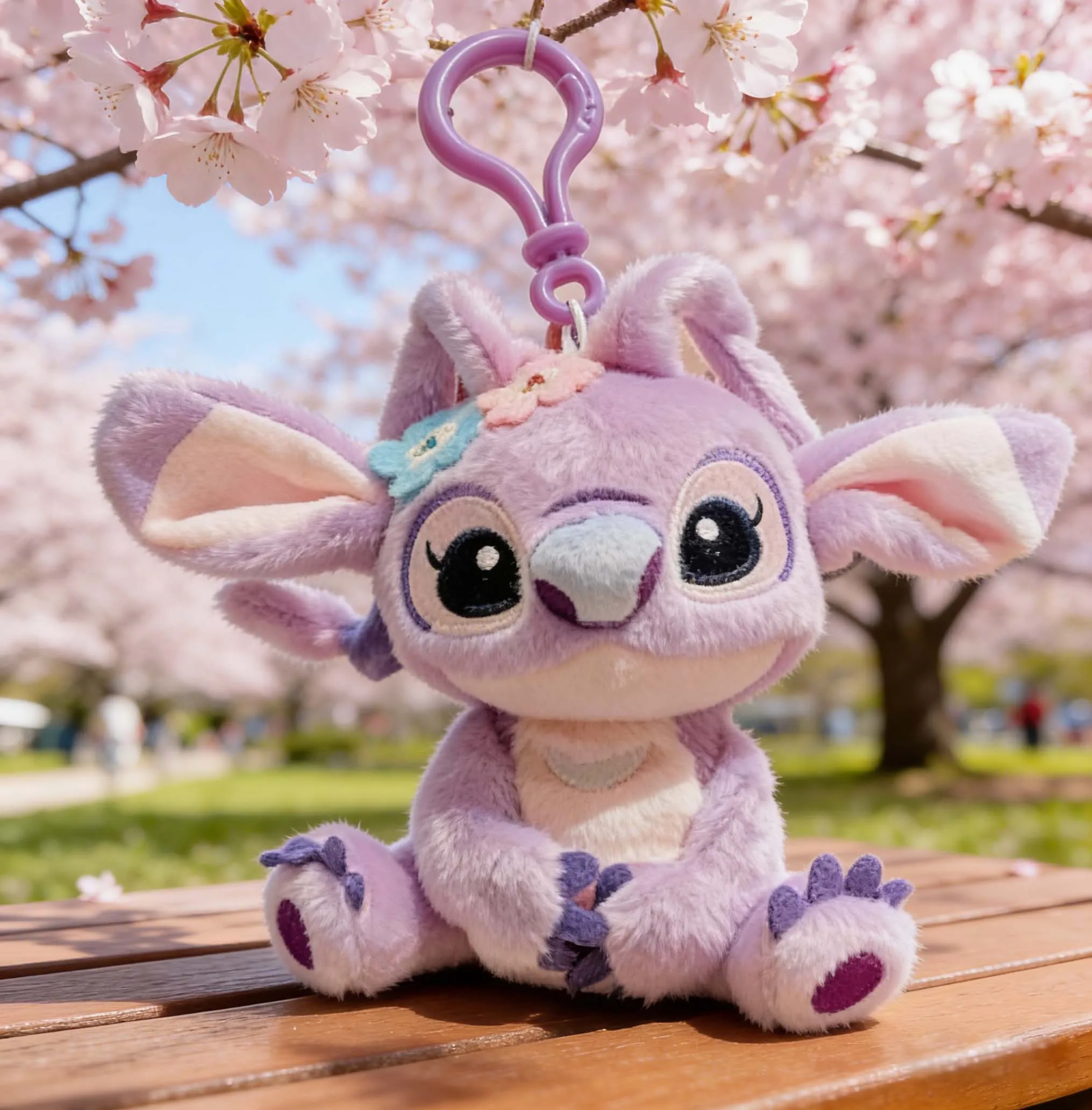 

10CM Disney Stitch Angel Plush Keychain, Cute Purple Stuffed Doll Bag Charm, Soft Key Ring for Girls Kids Birthday Gifts